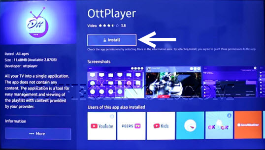 OTTPlayer installeren voor IPTV